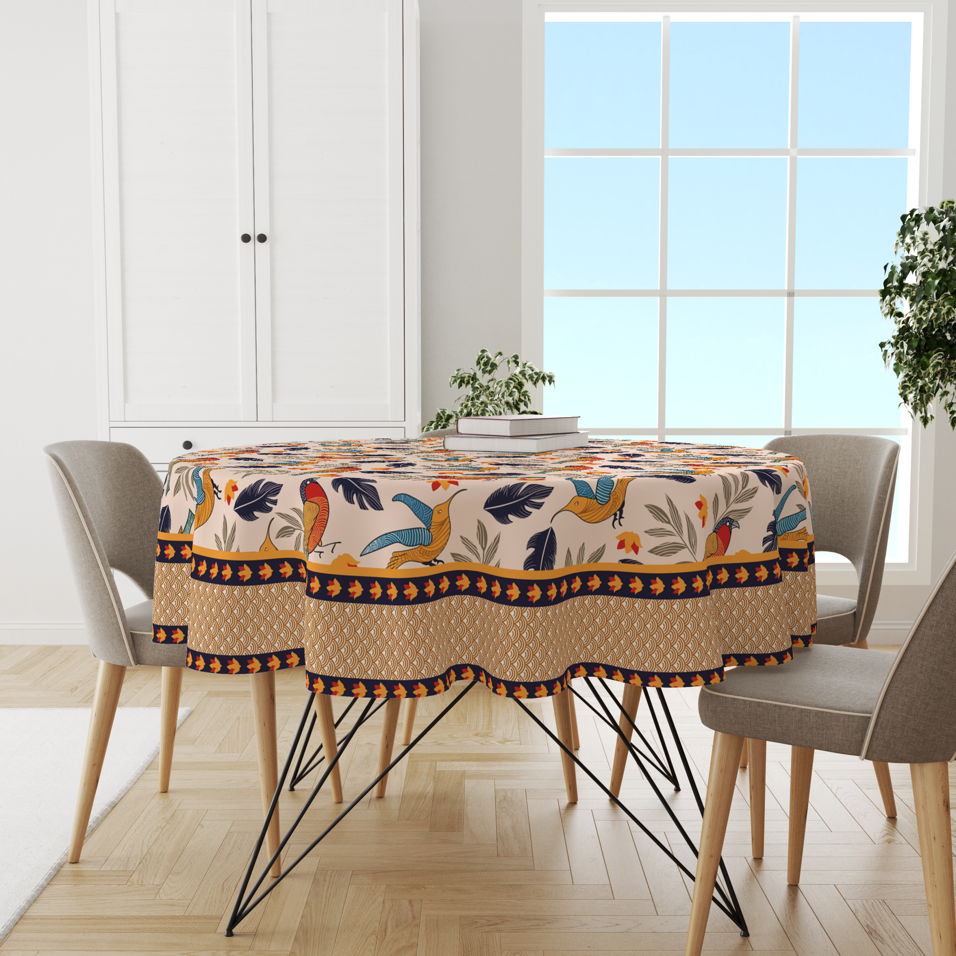 Chirpy Bird| Premium Quality | Table Cloth / Table Linen | Kitchen Linen image 2