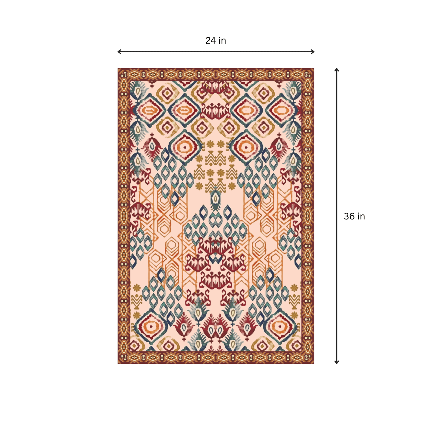 IKKAT Dhurrie Carpet Rugs Floor Mat for Living Area and Bedroom 2x3 Feet - Small