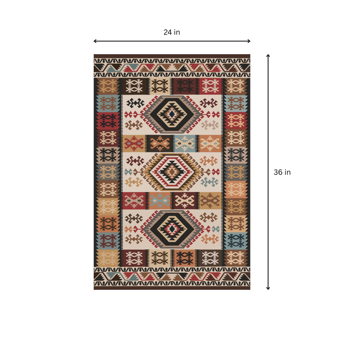 Vinatage Dhurrie Carpet Rugs Floor Mat for Living Area and Bedroom 2x3 Feet - Small