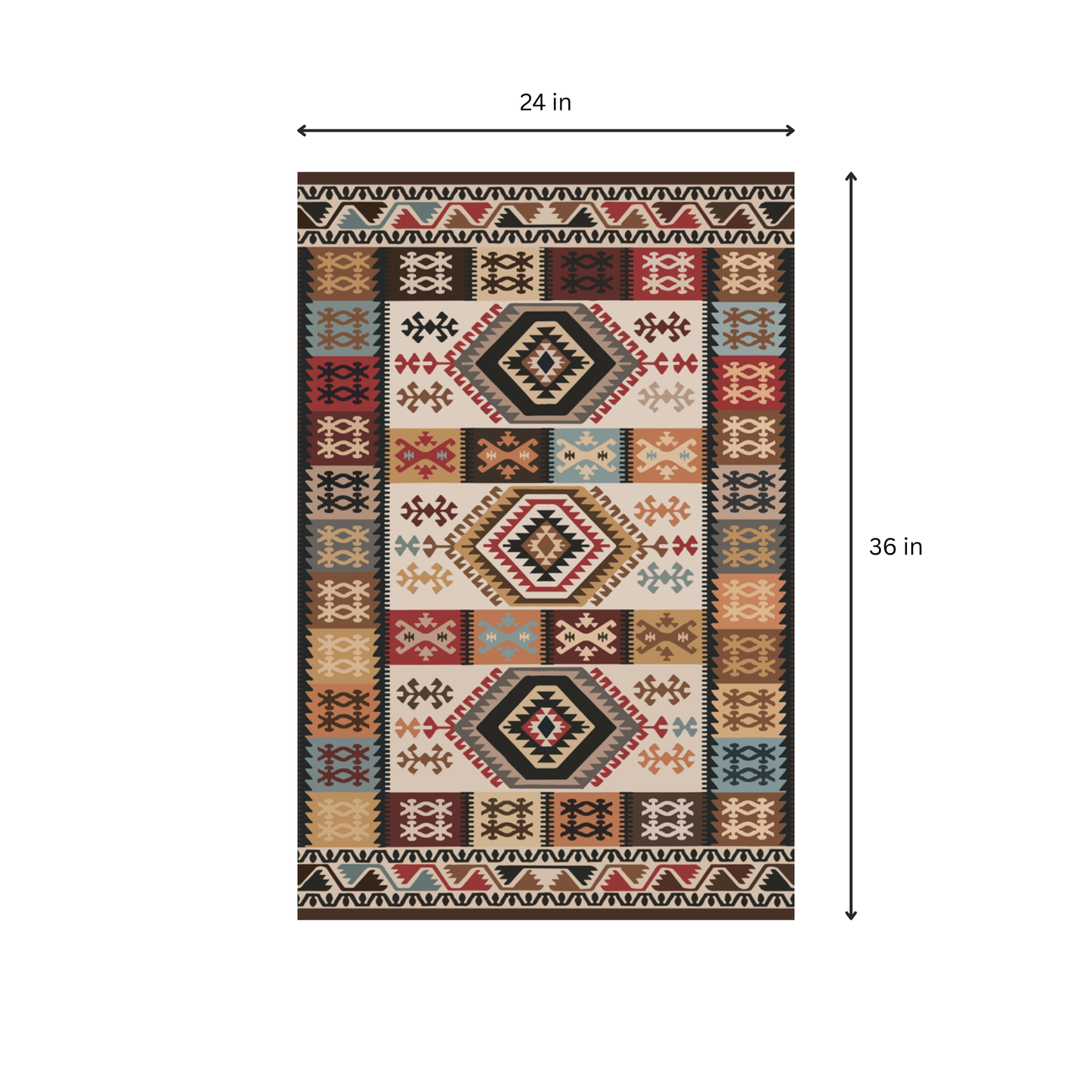 Vinatage Dhurrie Carpet Rugs Floor Mat for Living Area and Bedroom 2x3 Feet - Small