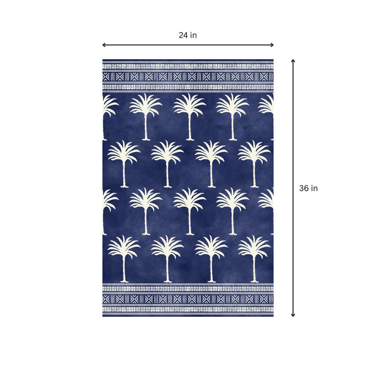 Tropical Tree Dhurrie Carpet Rugs Floor Mat for Living Area and Bedroom 2x3 Feet - Small