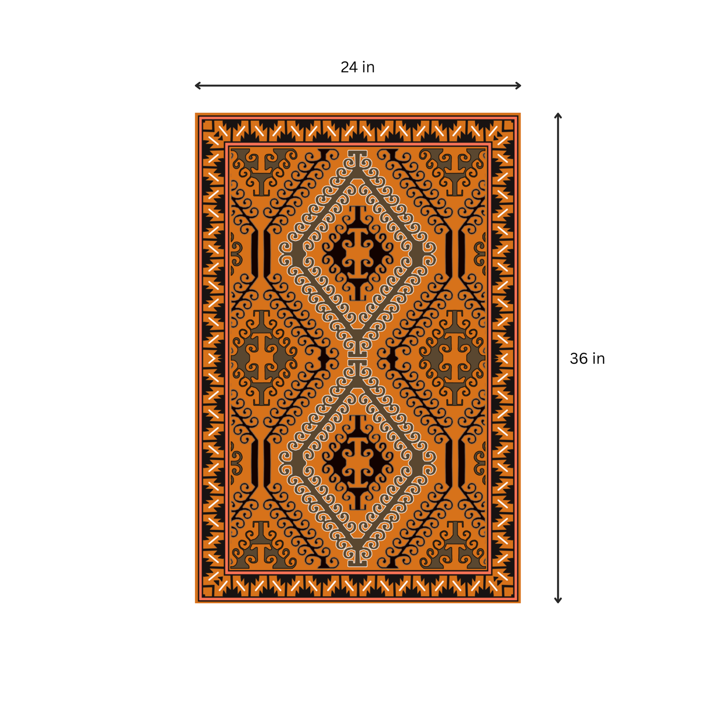 Vintage Dhurrie Carpet Rugs Floor Mat for Living Area and Bedroom 2x3 Feet - Small