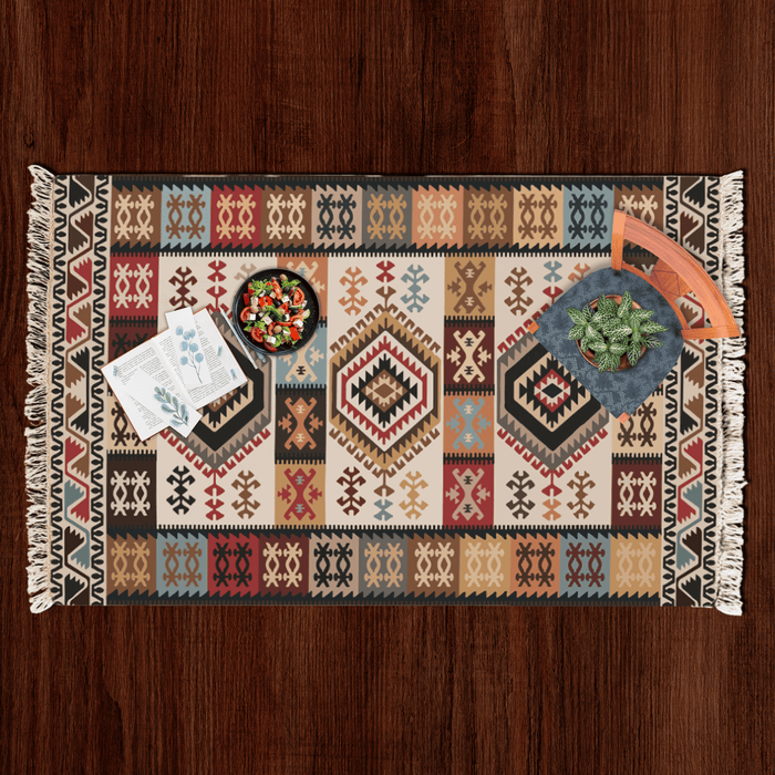 Vinatage Dhurrie Carpet Rugs Floor Mat for Living Area and Bedroom 2x3 Feet - Small