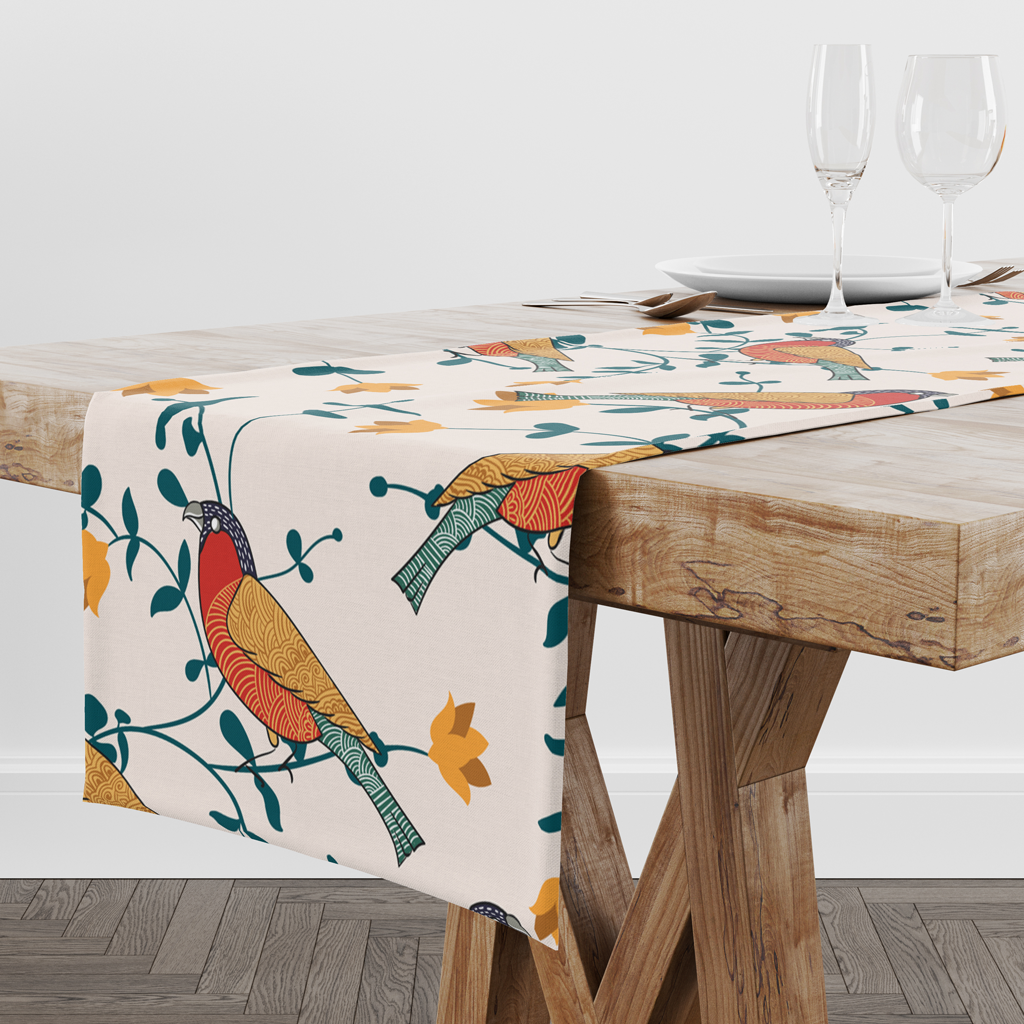 Bird's Land | Premium Quality | Table Cloth/ Table Linen | Kitchen Linen image 1