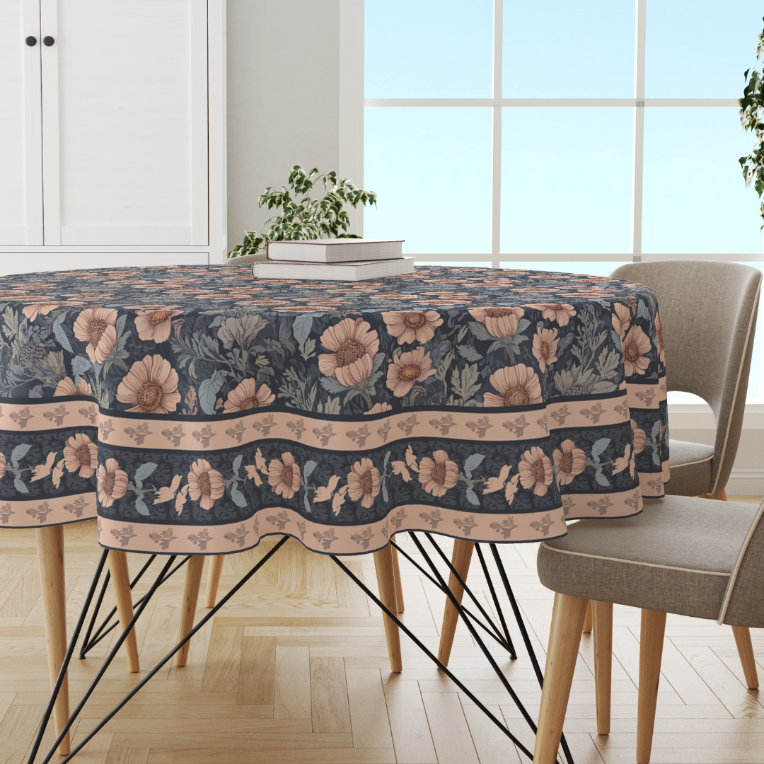 Blue Flowers | Premium Quality | Table Cloth/ Table Linen | Kitchen Linen image 1