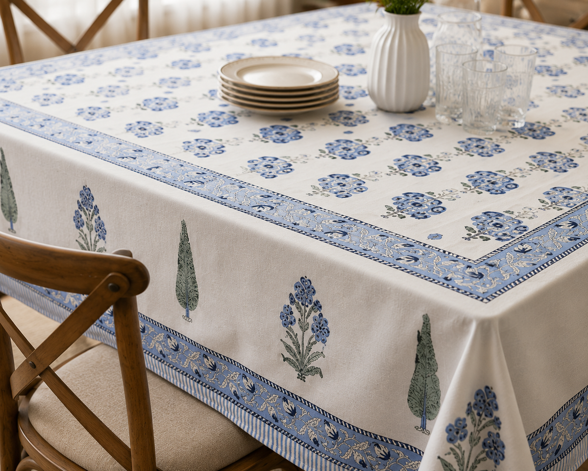 Neelkamal Block Printed Rectangle Table Cloth – 6 Seater