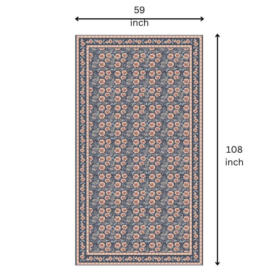 Blue Flowers | Premium Quality | Table Cloth | 6 seater Dining Table Cloth