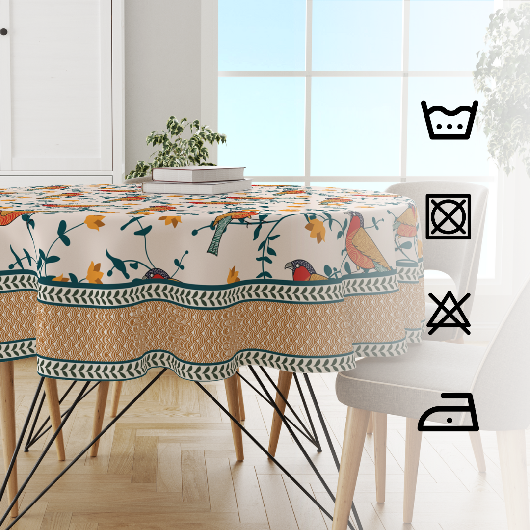 Bird's Land | Premium Quality | Table Cloth/ Table Linen | Kitchen Linen image 3