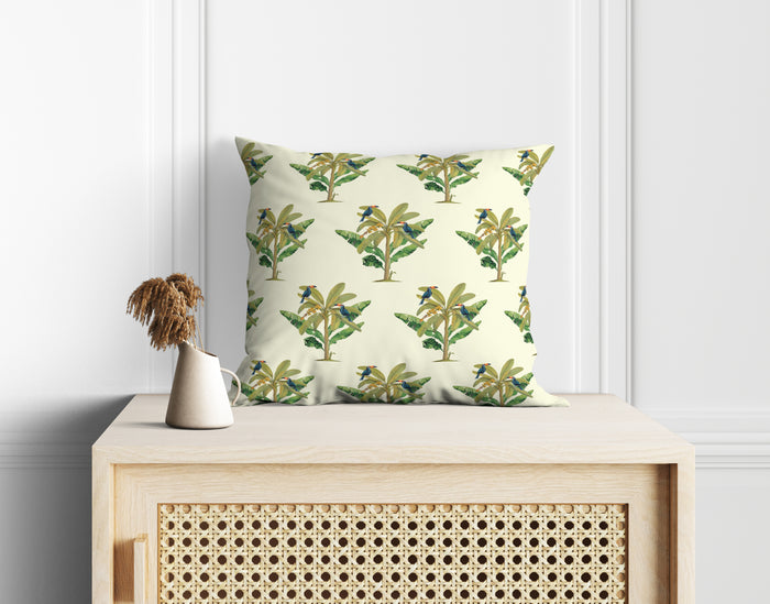 Astitva Tropical Haven Cushion Cover Set of 5– 16x16 Inch (Silk Poly Mix)