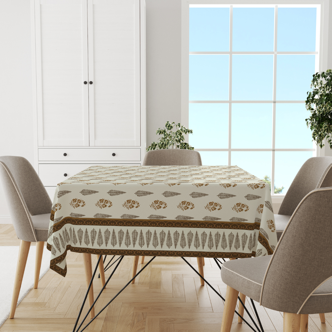 Brown Block | Premium Quality | Table Cloth | Dining Table Cloth image 1
