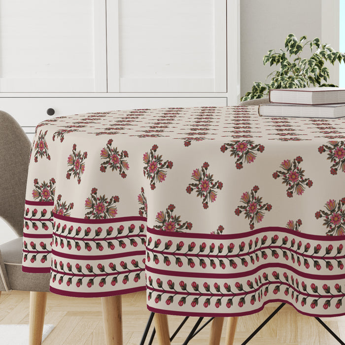 Maroon Block | Premium Quality | Table Cloth/ Table Linen | Kitchen Linen image 1
