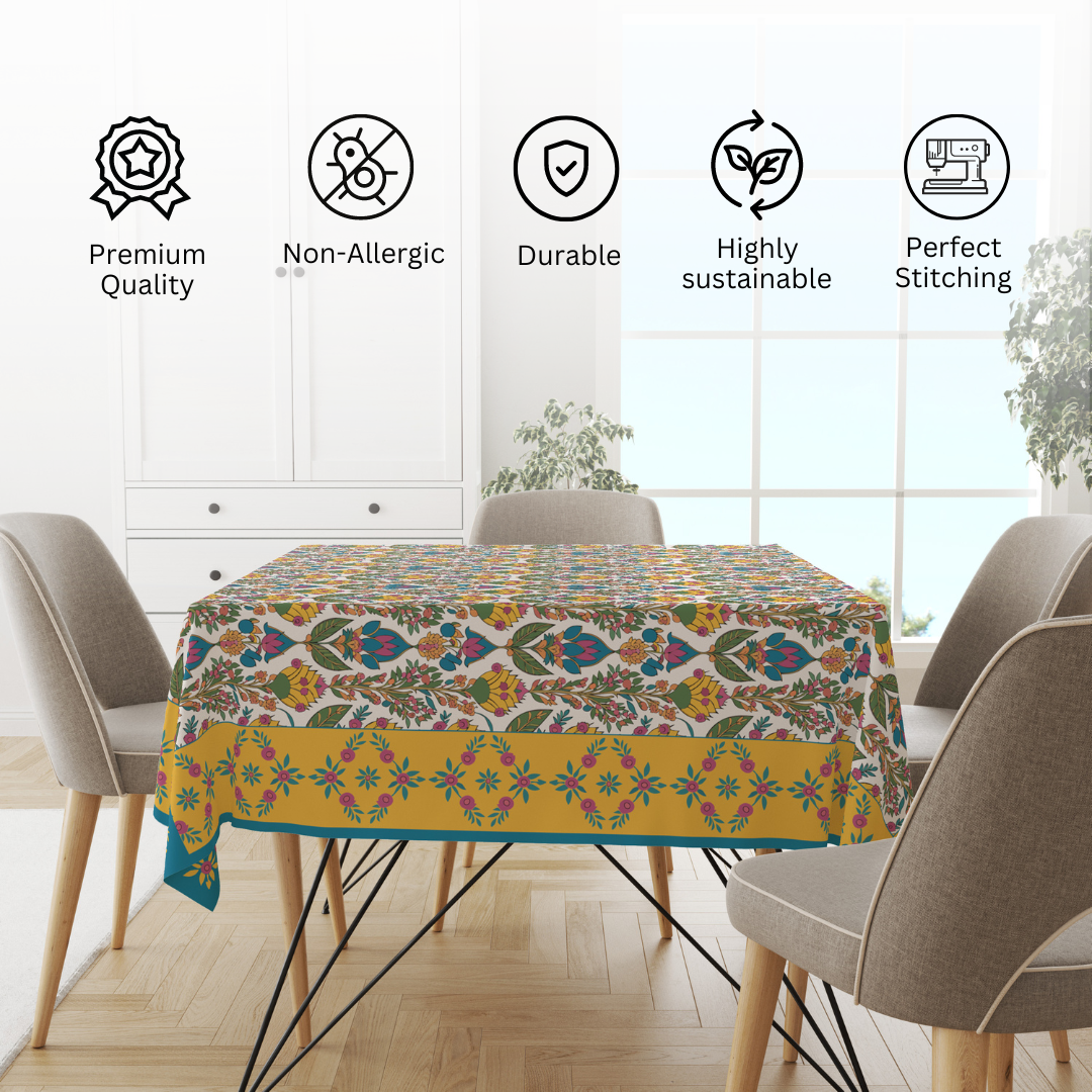 Breezy Yellow | Premium Quality | Table Cloth | Dining Table Cloth image 5