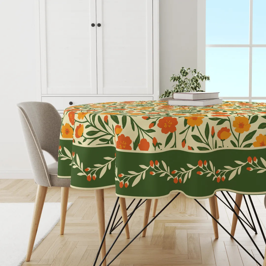 Bright Floral | Premium Quality | Table Cloth/ Table Linen | Kitchen Linen image 1