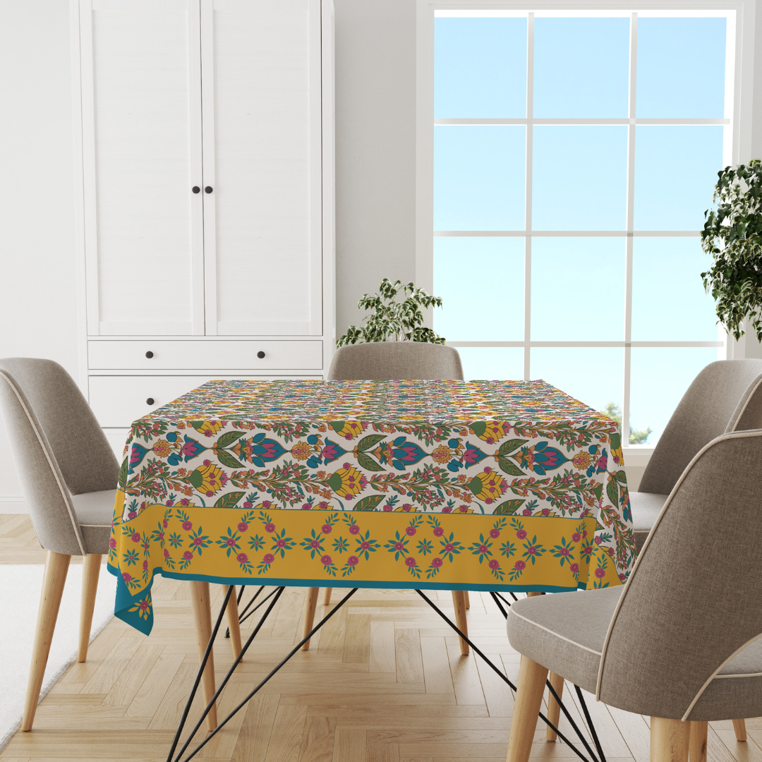 Breezy Yellow | Premium Quality | Table Cloth | Dining Table Cloth image 2