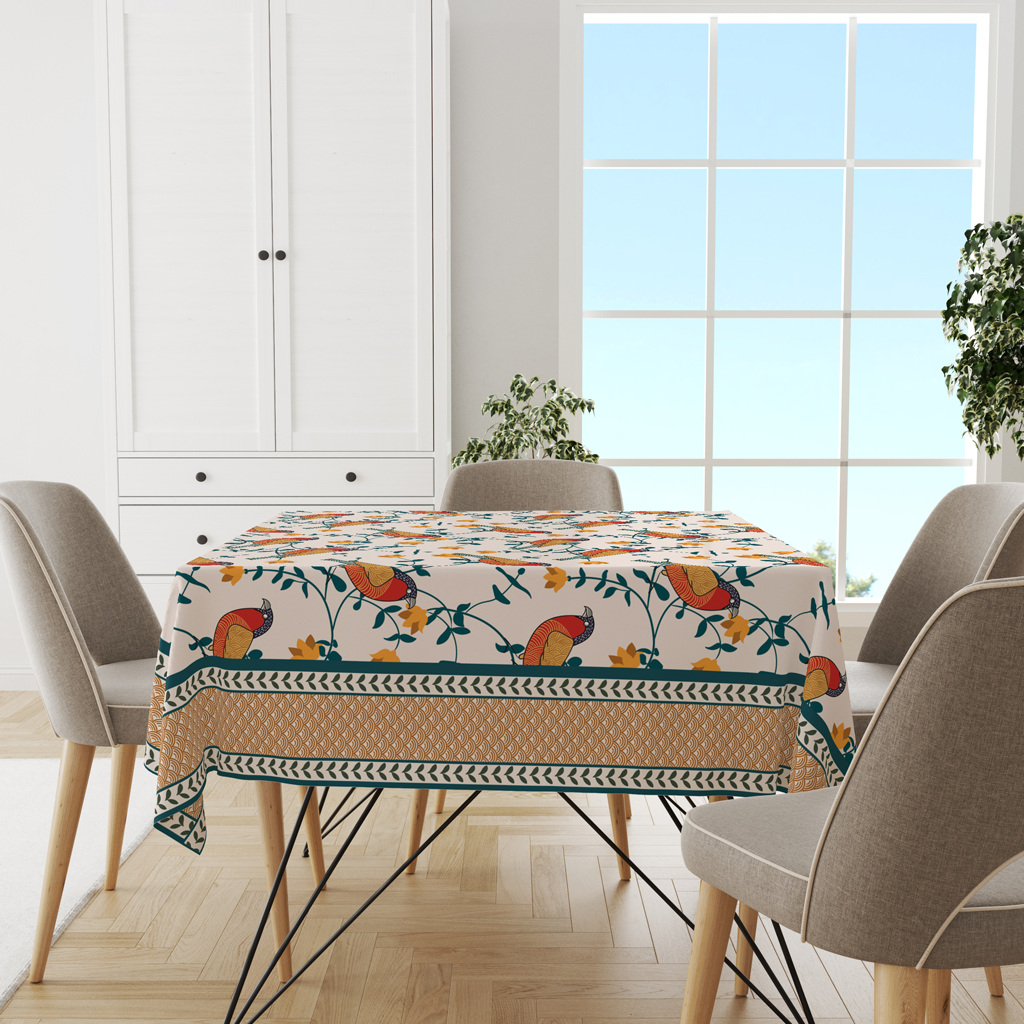 Bird's Land| Premium Quality | Table Cloth | Dining Table Cloth image 4
