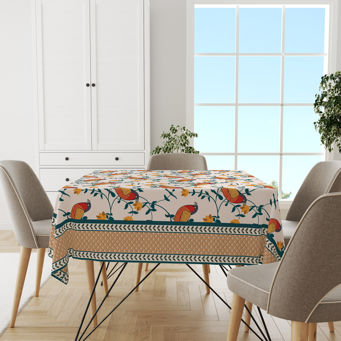 Bird's Land| Premium Quality | Table Cloth | Dining Table Cloth image 4