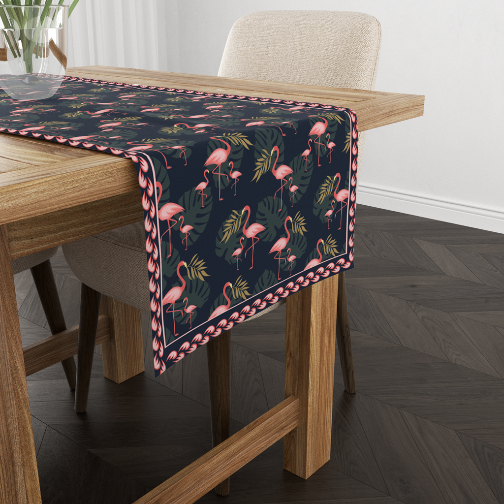 Flamingo Blue| Table Runner/ Table Linen| Premium Quality| Kitchen Linen image 1