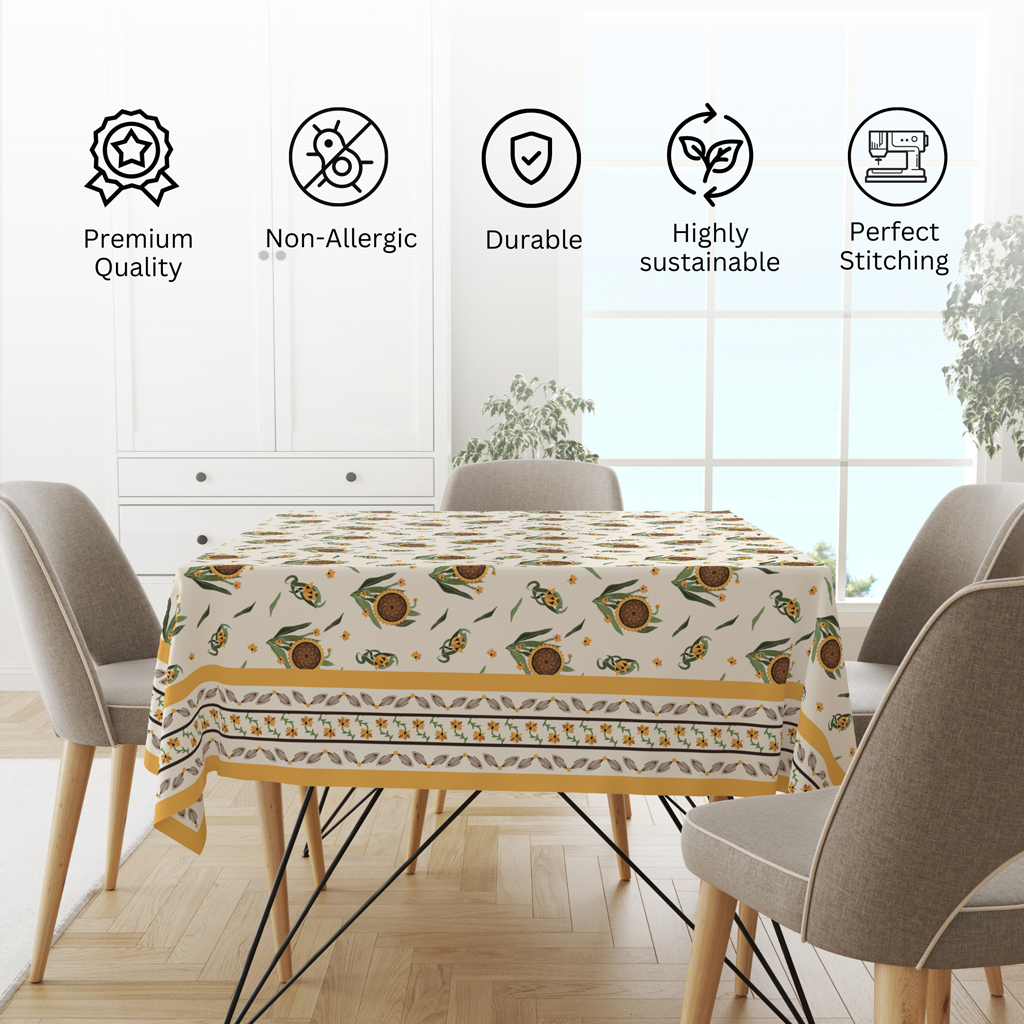 Sunflower | Premium Quality | Table Cloth | Dining Table Cloth image 5
