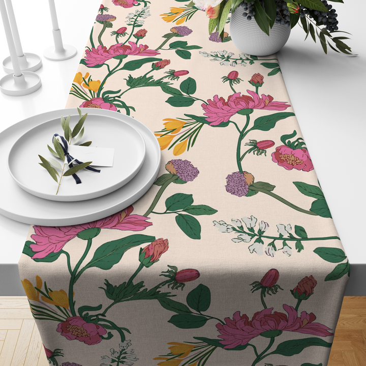 Pink Floral | Table Runner | Table Linen | Kitchen And Table Linen