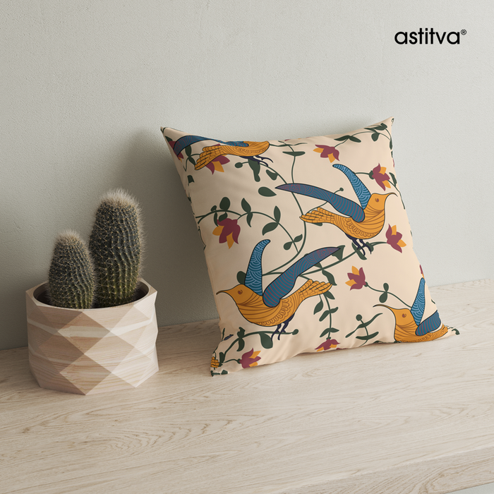 Earthy Song Bird Cushion Cover Set of 2