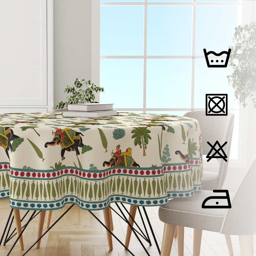 Elephant Block | Premium Quality | Table Cloth/ Table Linen | Kitchen Linen image 2