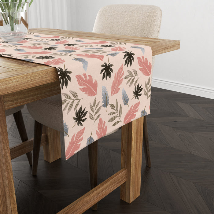 Tropical Leaves(Pink)| Table Runner/ Table Linen| Premium Quality| Kitchen Linen image 2