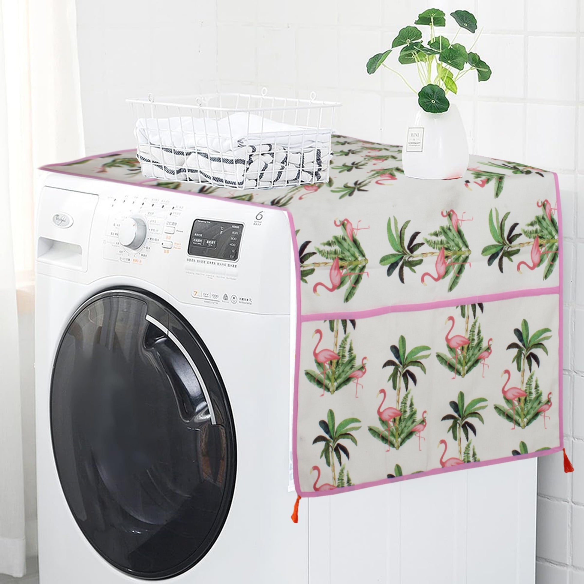 Flamingo| Premium Quality | Fridge Cover | Fridge Protecter image 4