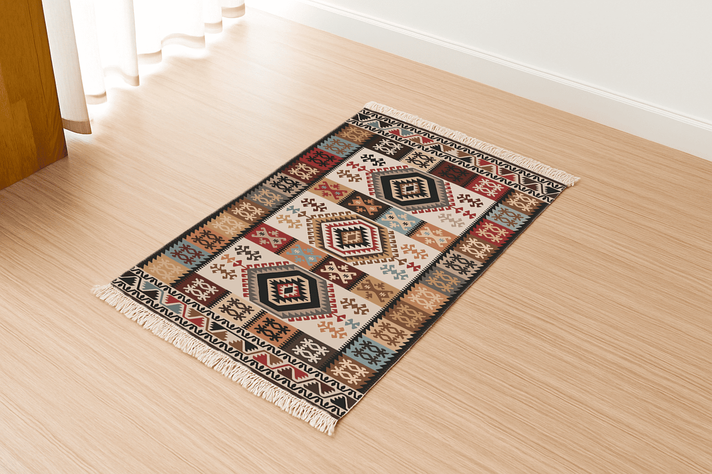 Vinatage Dhurrie Carpet Rugs Floor Mat for Living Area and Bedroom 2x3 Feet - Small