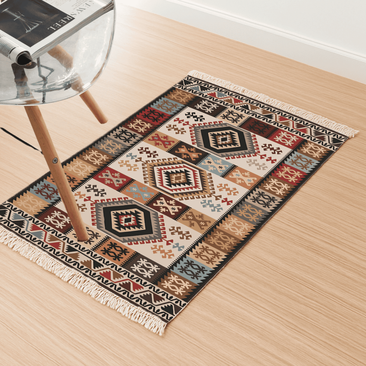Vinatage Dhurrie Carpet Rugs Floor Mat for Living Area and Bedroom 2x3 Feet - Small