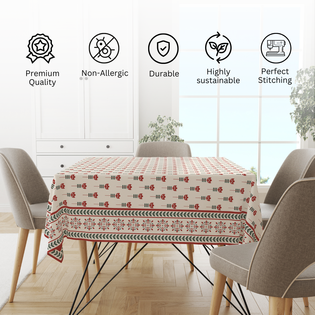 Floral Petal| Premium Quality | Table Cloth | Dining Table Cloth image 5
