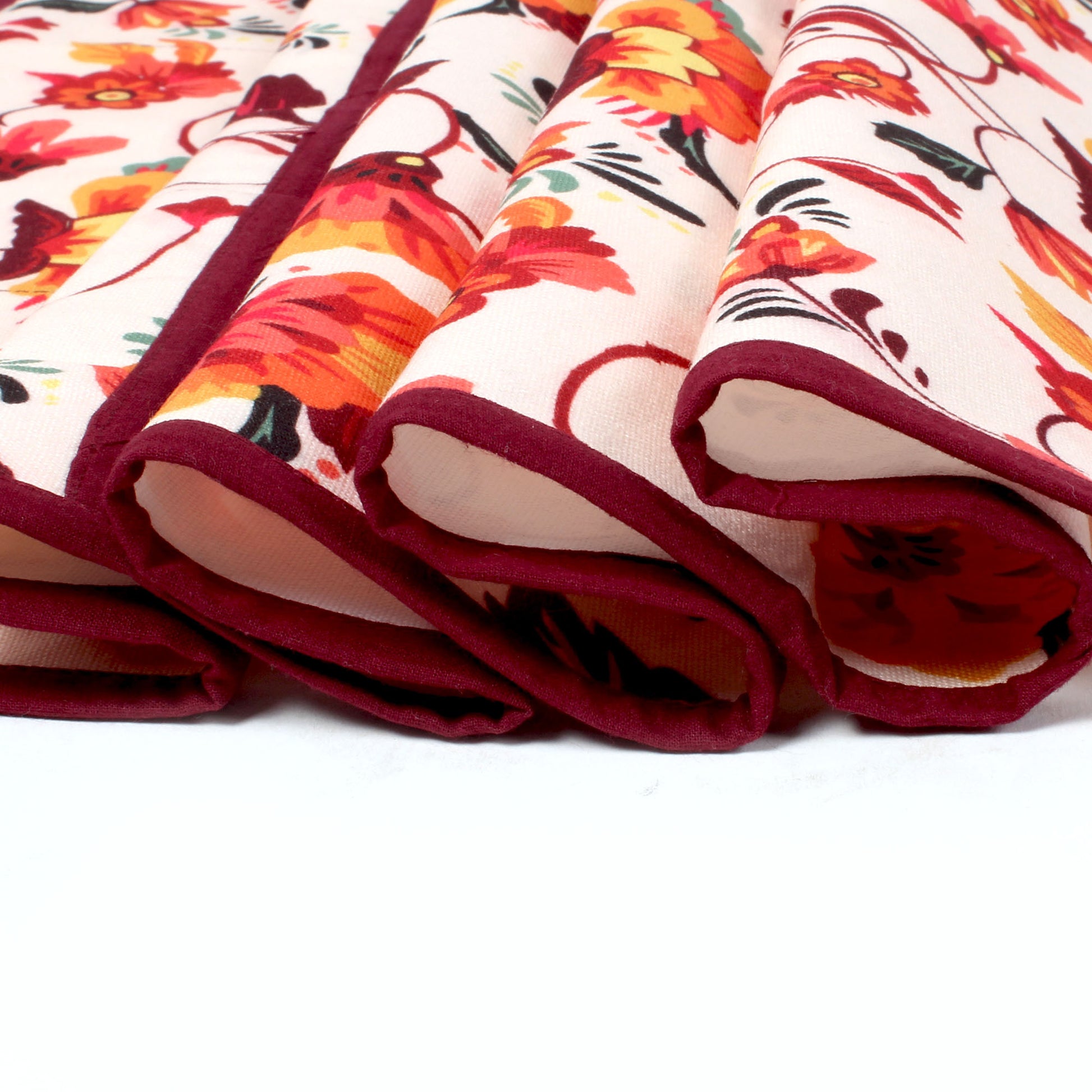 Orange Floral | Premium Quality | Fridge Cover | Fridge Protecter image 6