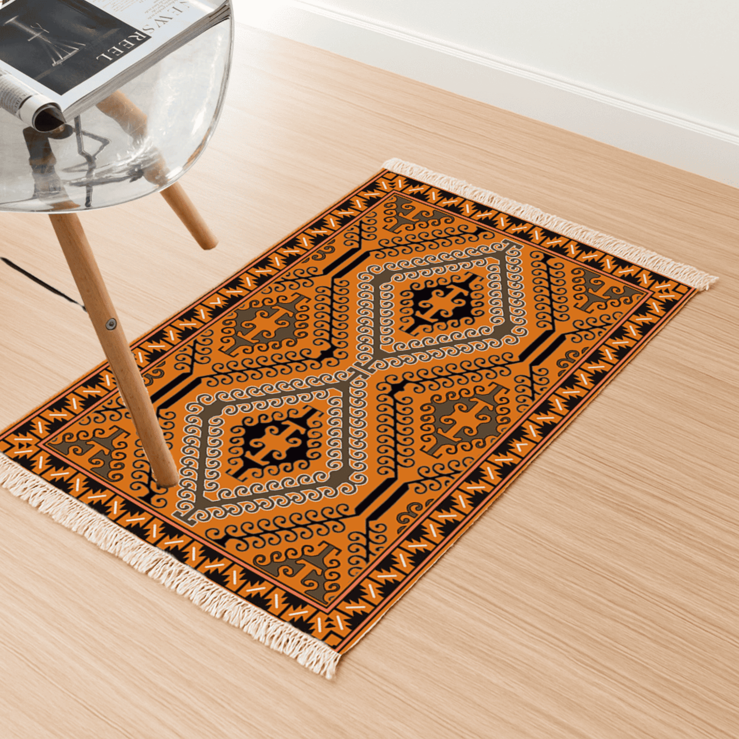 Vintage Dhurrie Carpet Rugs Floor Mat for Living Area and Bedroom 2x3 Feet - Small