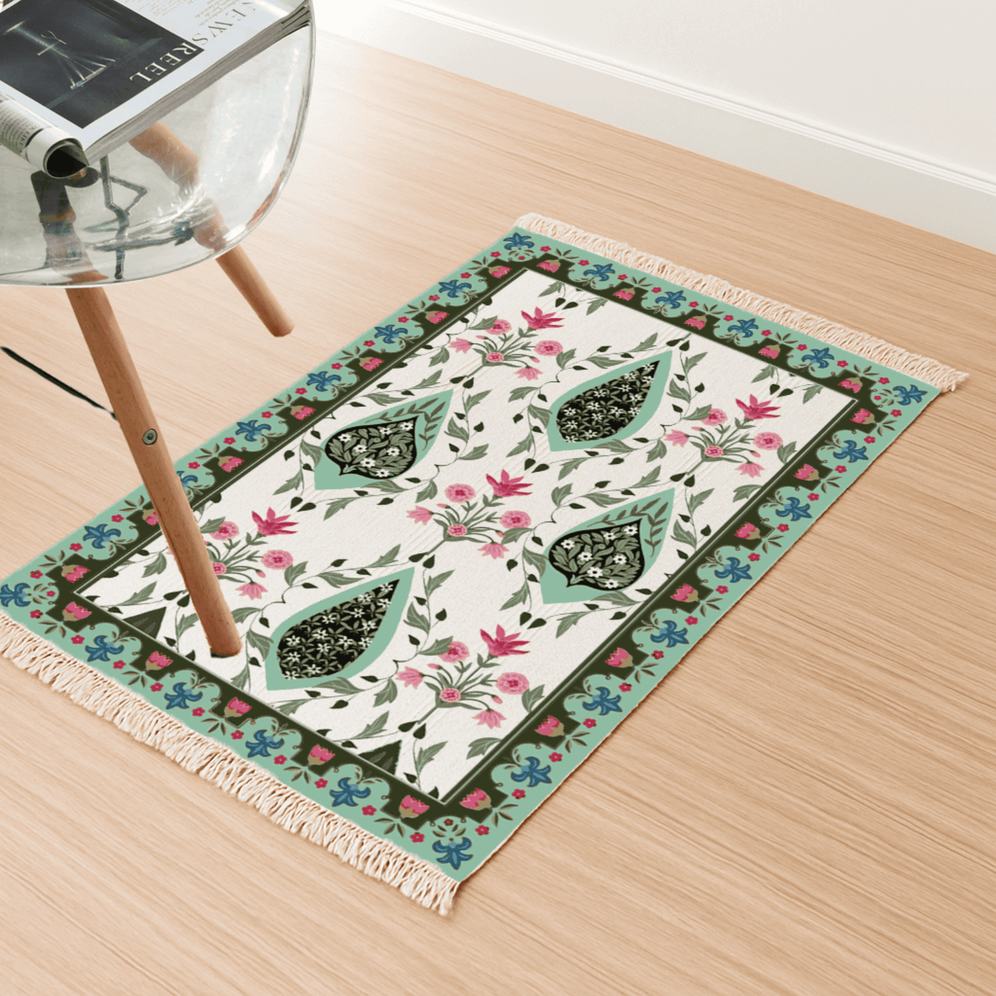 Vibrant Vintage Dhurrie Carpet Rugs Floor Mat for Living Area and Bedroom 2x3 Feet - Small