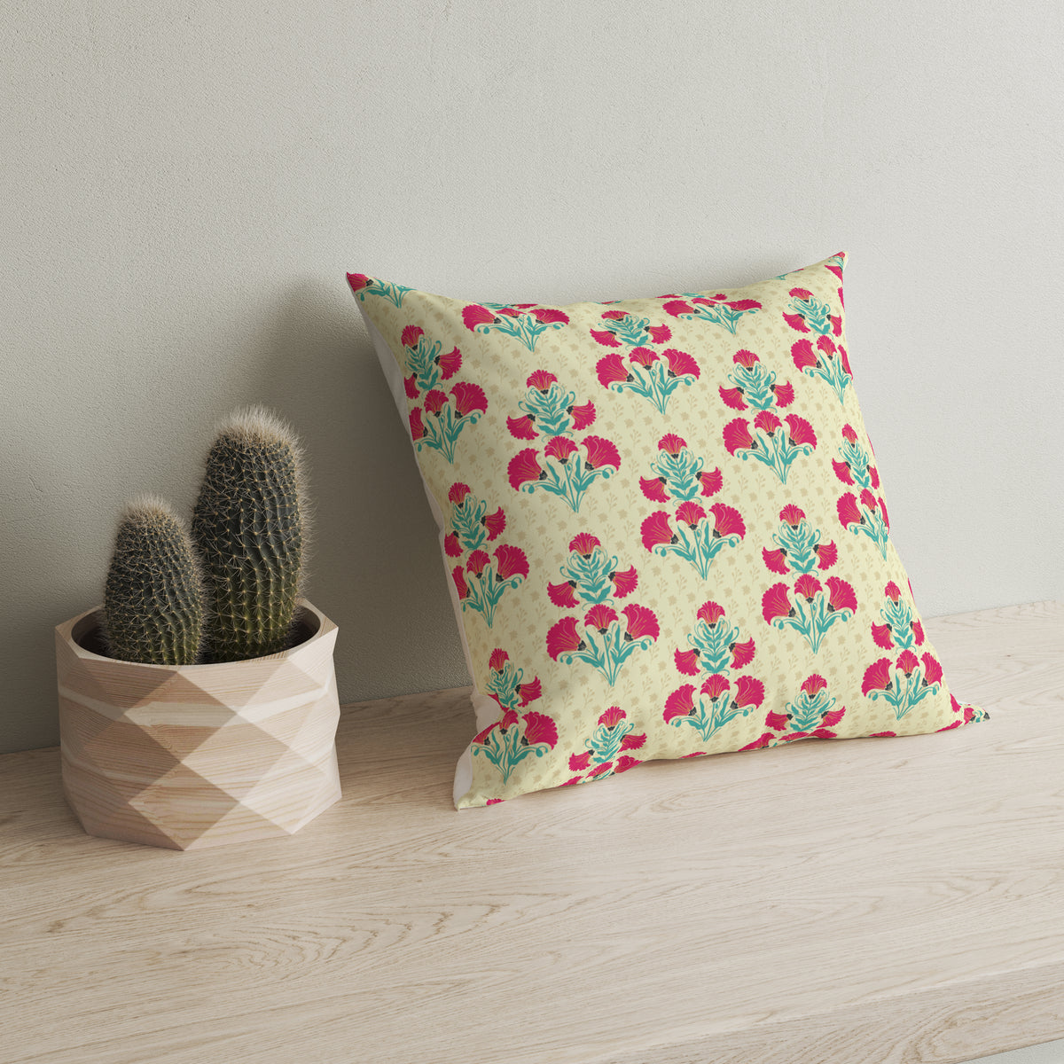 Astitva Heritage Bloom Cushion Cover Set of 5 – 18x18 Inch (Silk Poly Mix)