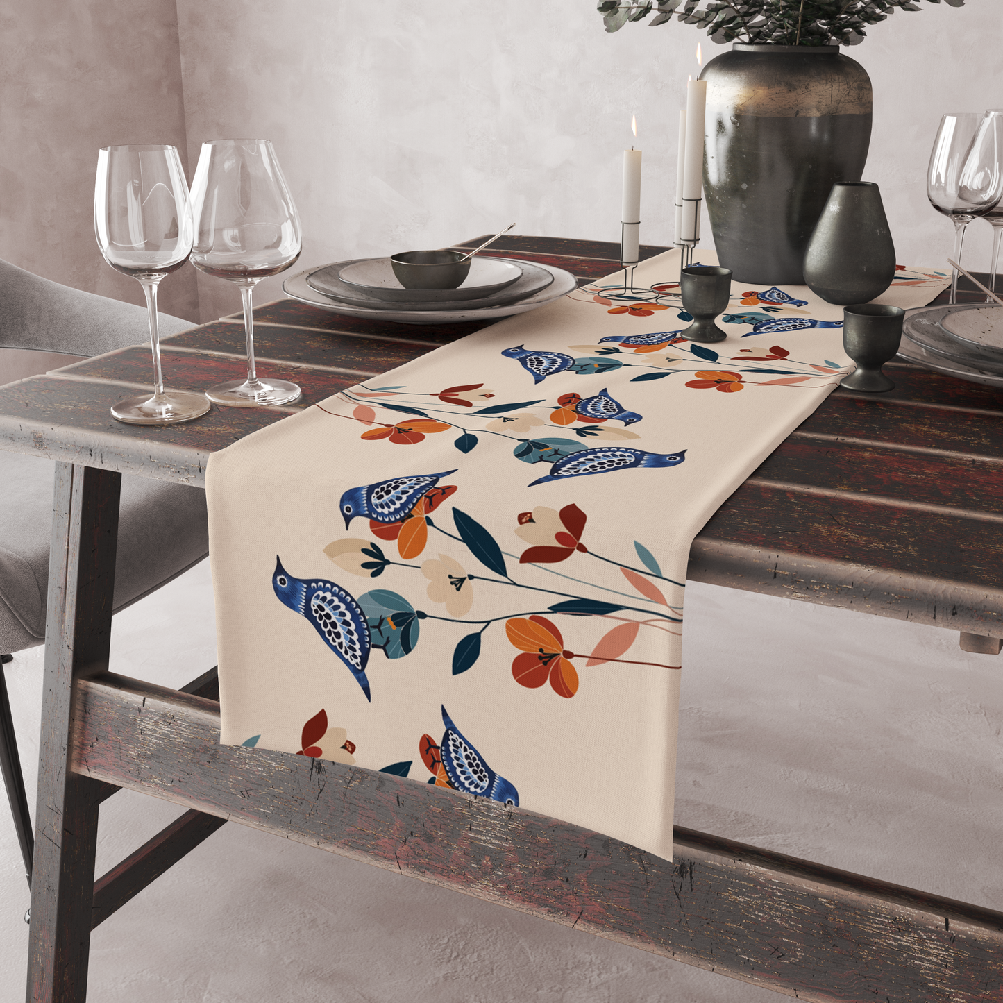 Floral Birdy | Table Runner | Table Linen | Kitchen And Table Linen