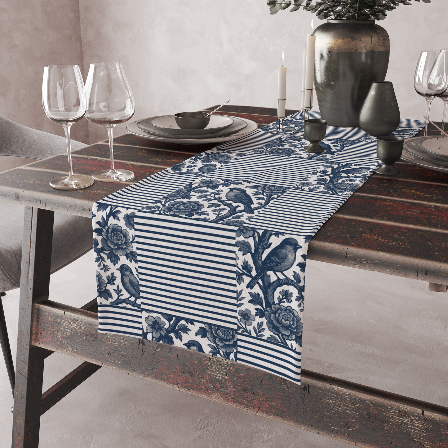 Blue Strips | Table Runner | Table Linen | Kitchen And Table Linen| Premium Quality