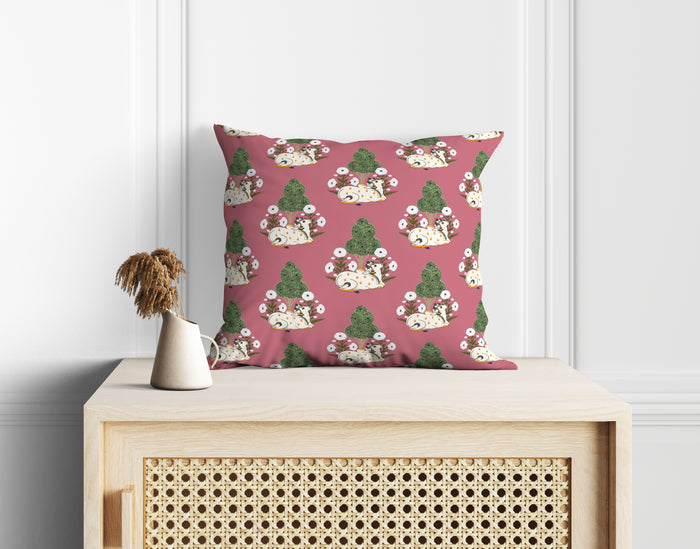 Pichwai Grace Cushion Cover Set of 5– 16x16 Inch (Silk Poly Mix)