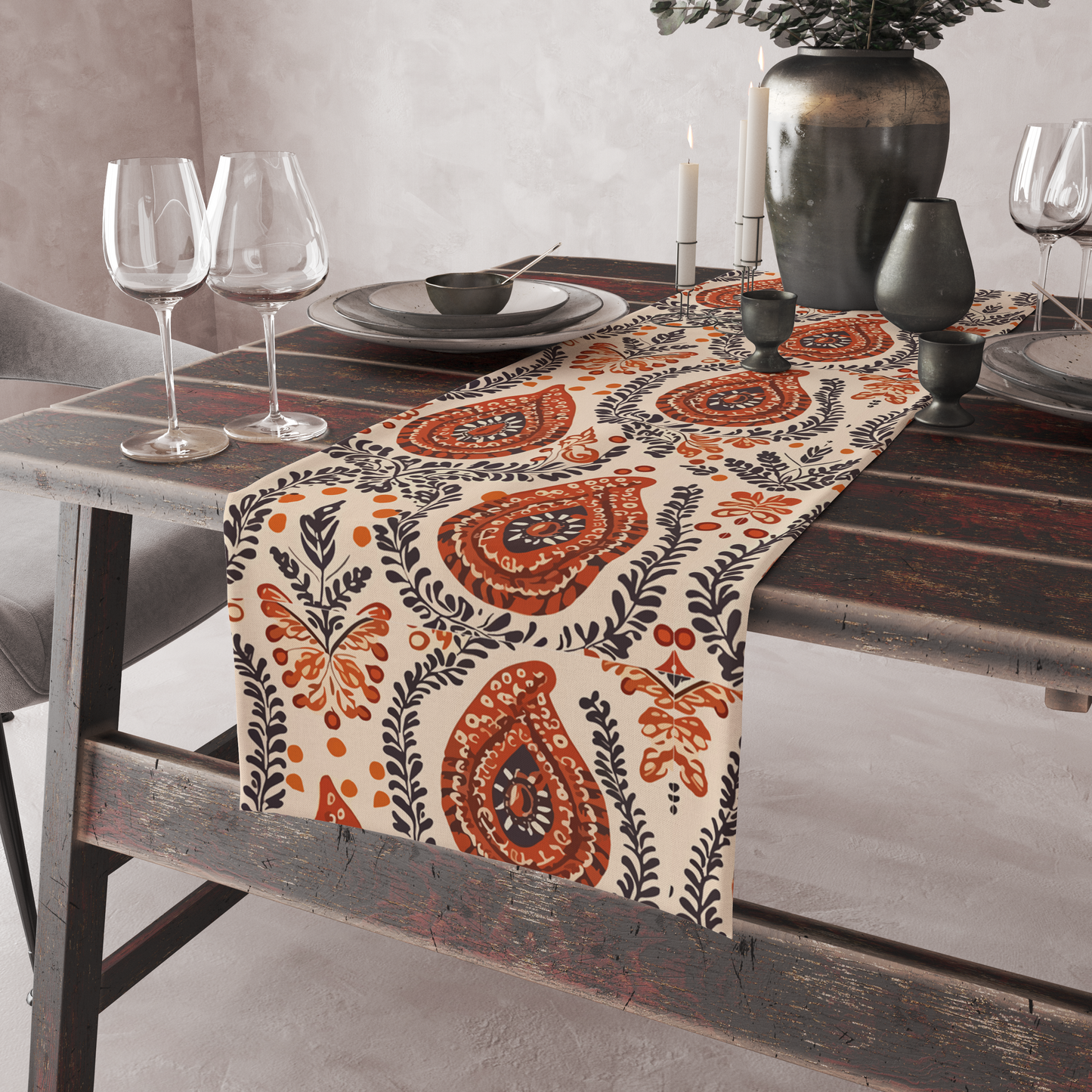 Brown Blocks | Table Linen/ Kitchen Linen| Table Runner| Premium Quality