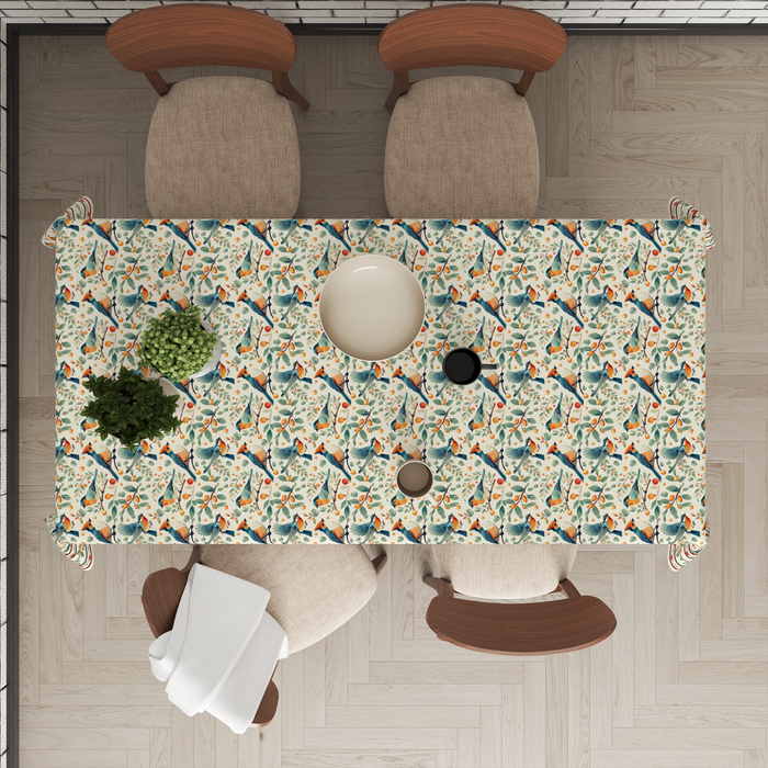 Bird in Nest | Premium Quality | Table Cloth | 6 Seater Dining Table Cloth