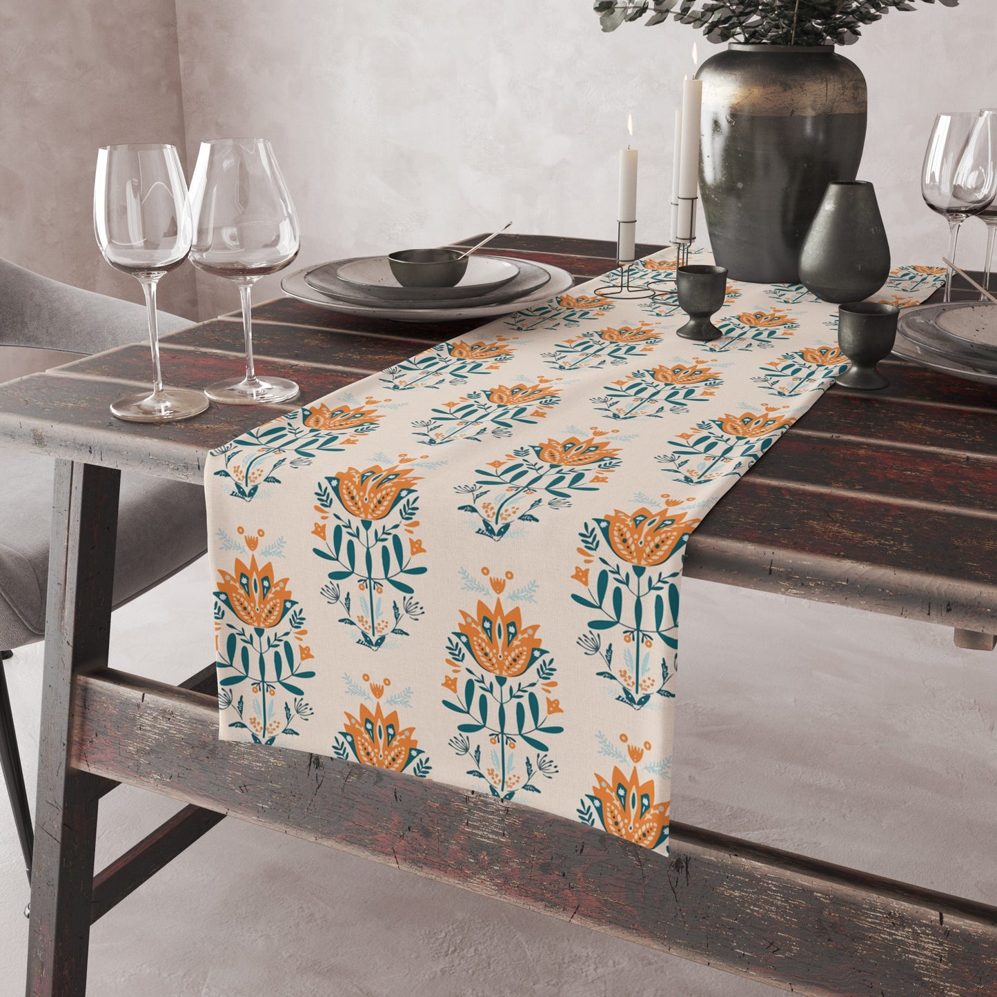 Blue Block| Premium Quality | Table Cloth/ Table Linen | Kitchen Linen image 5