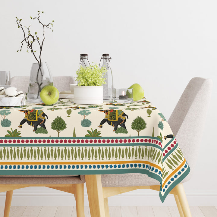 Royal Elephant | Premium Quality | Table Cloth | Dining Table Cloth image 0