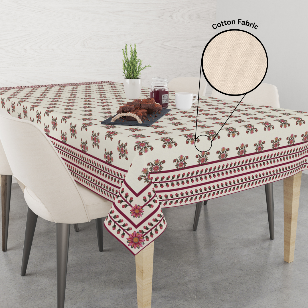 Maroon Block| Premium Quality | Table Cloth | Dining Table Cloth image 5