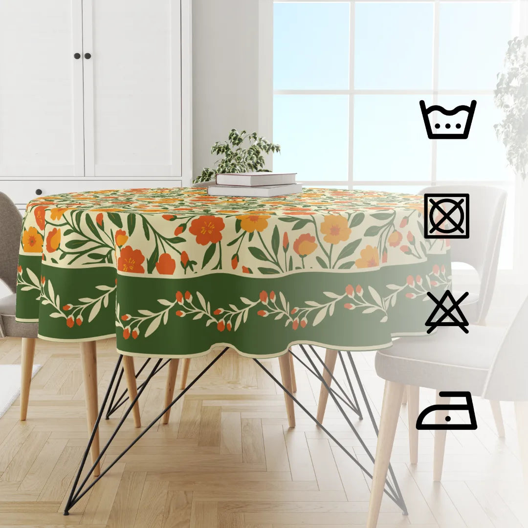 Bright Floral | Premium Quality | Table Cloth/ Table Linen | Kitchen Linen image 3