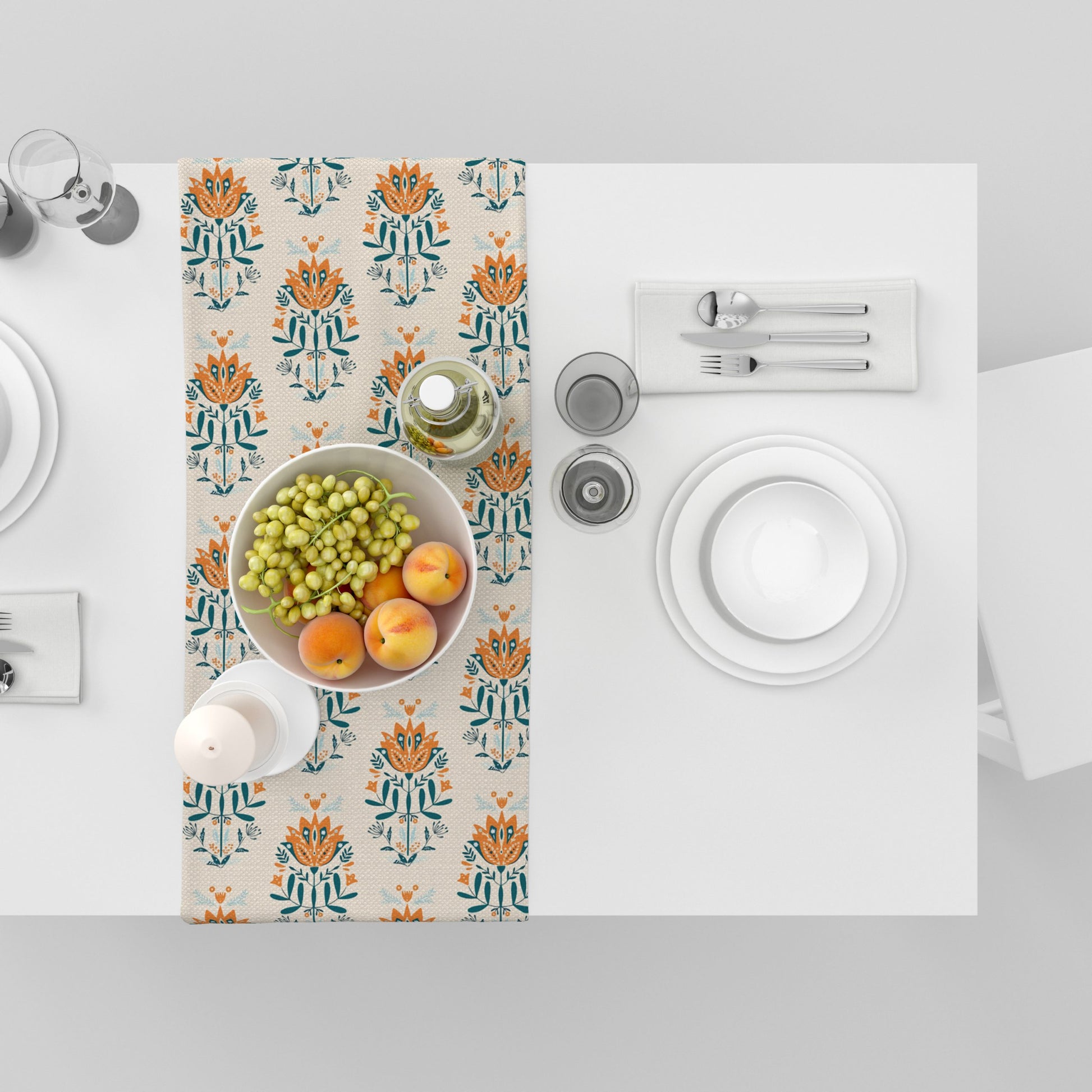 Blue Block| Premium Quality | Table Cloth/ Table Linen | Kitchen Linen image 9