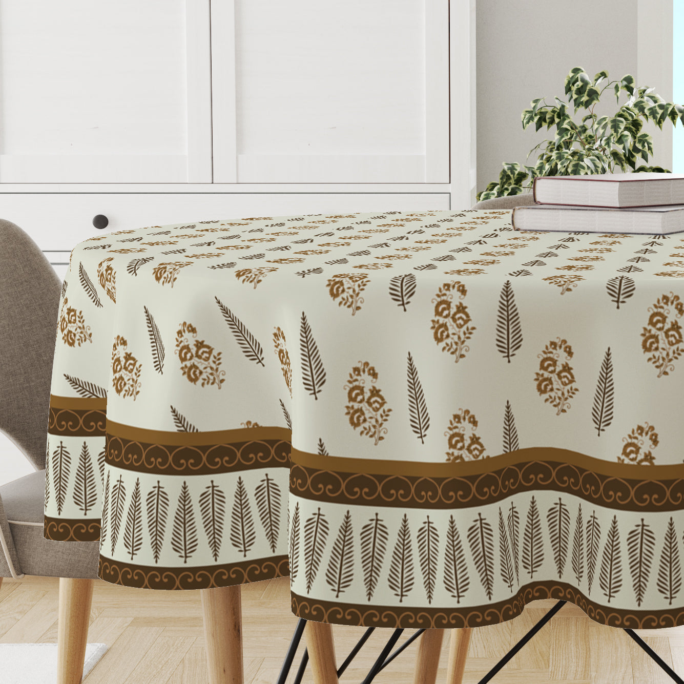 Brown Block | Premium Quality | Table Cloth/ Table Linen | Kitchen Linen image 0