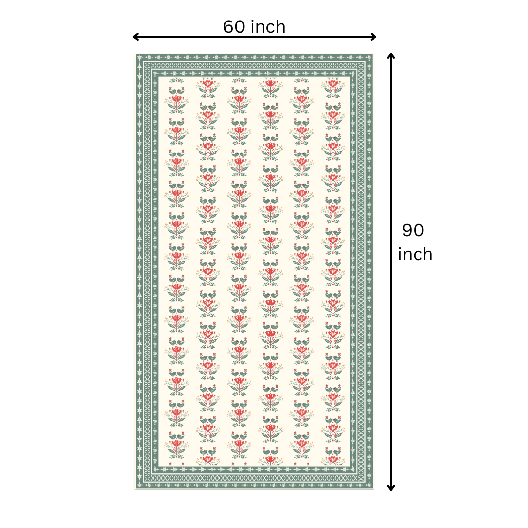 Birds Minimal table Cloth for 6 Seater Dining Table