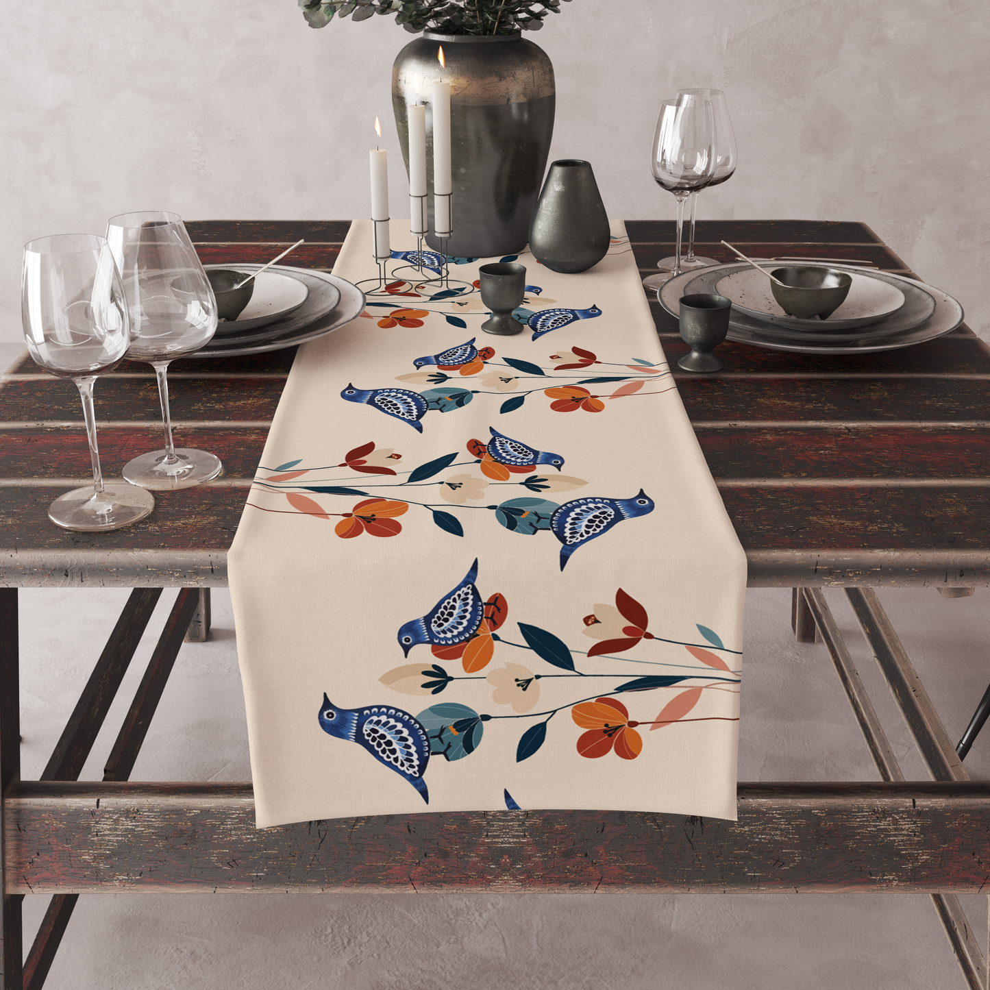 Floral Birdy | Table Runner | Table Linen | Kitchen And Table Linen