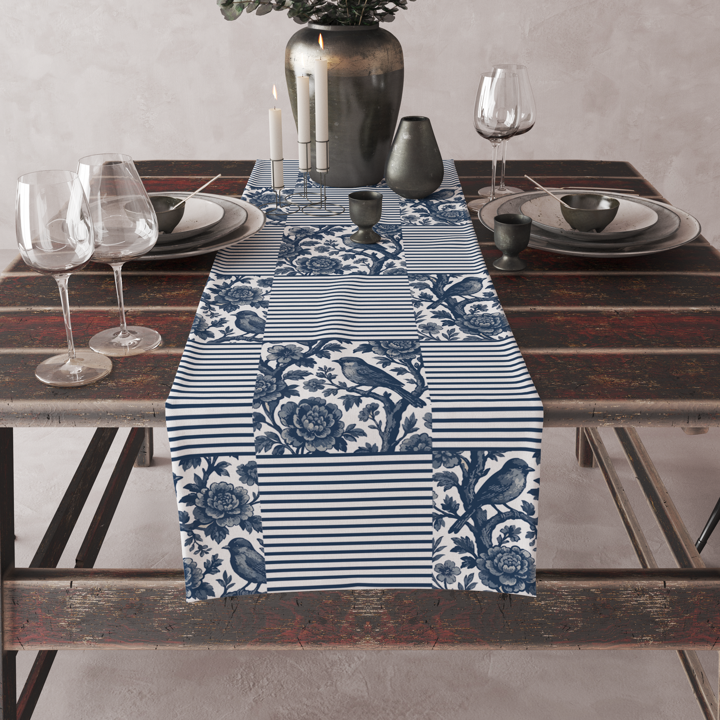 Blue Strips | Table Runner | Table Linen | Kitchen And Table Linen| Premium Quality