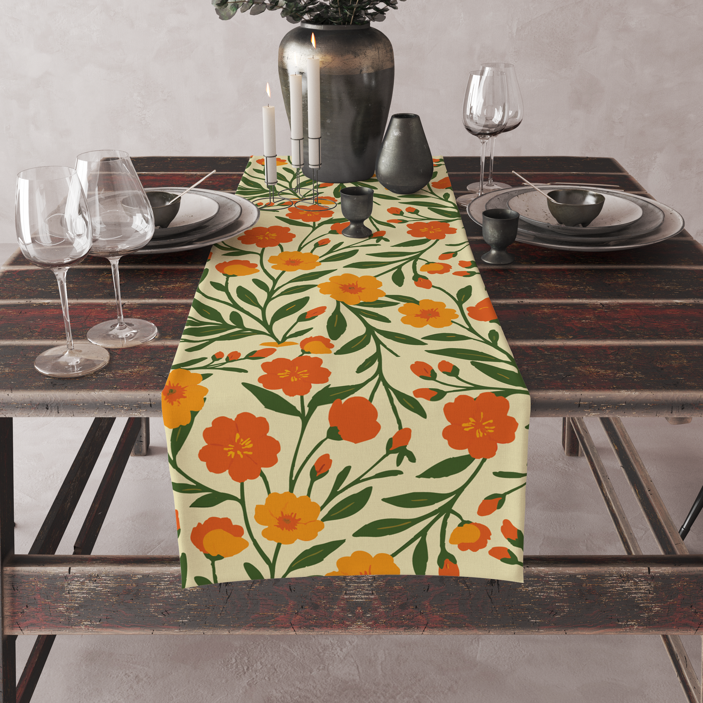 Bright Floral | Table Runner | Table Linen | Kitchen And Table Linen