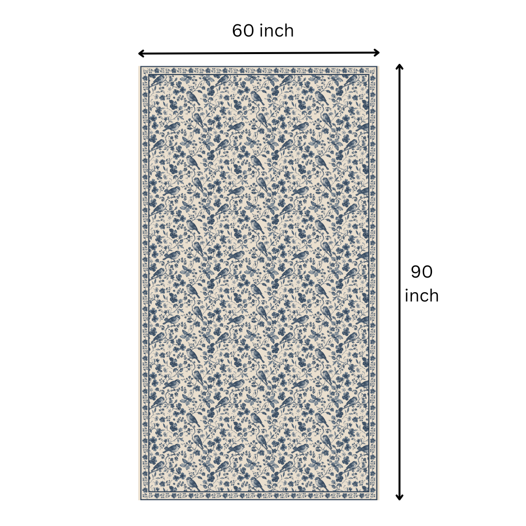 Birds Roots Table Cloth for 6 Seater Dining Table